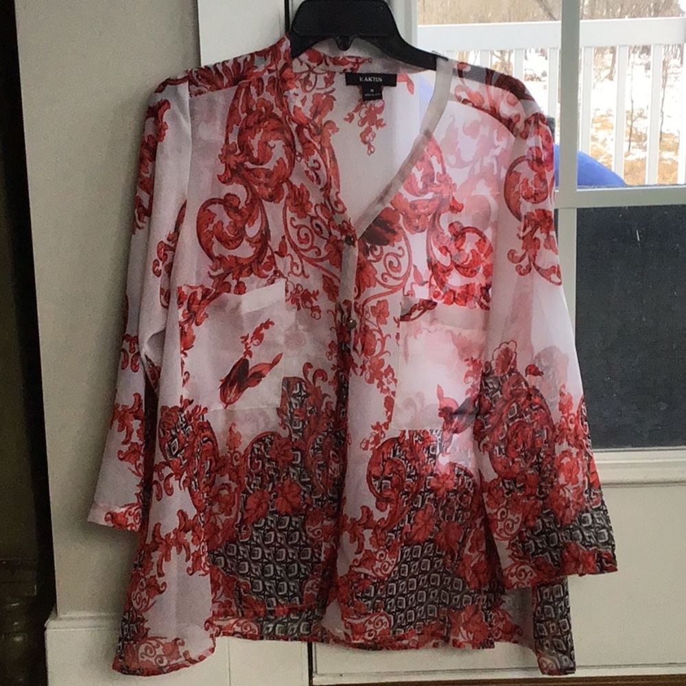 Kaktkus women’s sheer shirt. Size medium. Like new